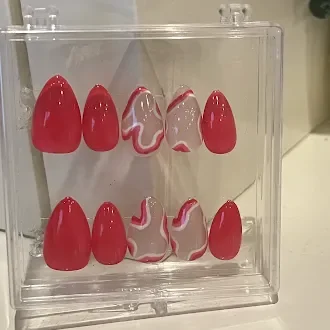 Pink Nails With Swirl Designs