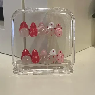 Pink And White Polka Dot Nails