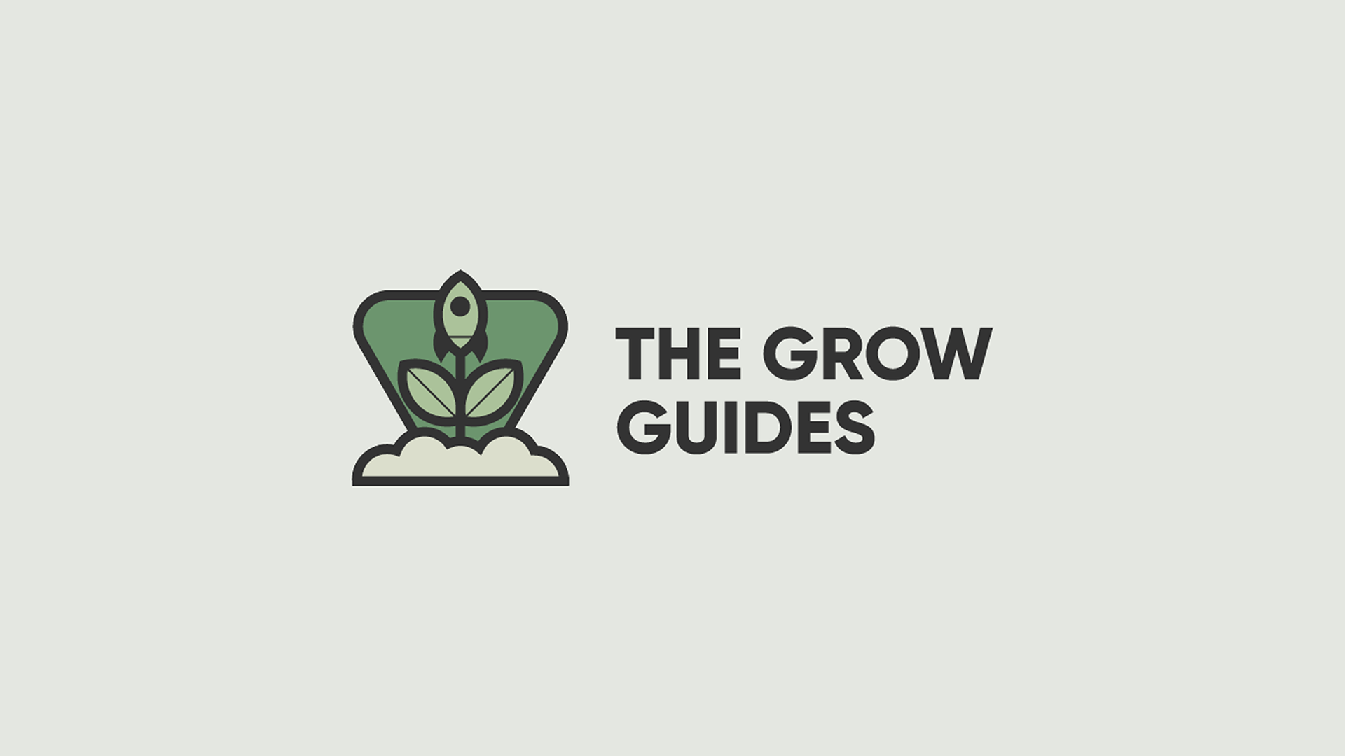 Logo with a plant sprouting inside a rocket shape, accompanied by the text 'The Grow Guides'.