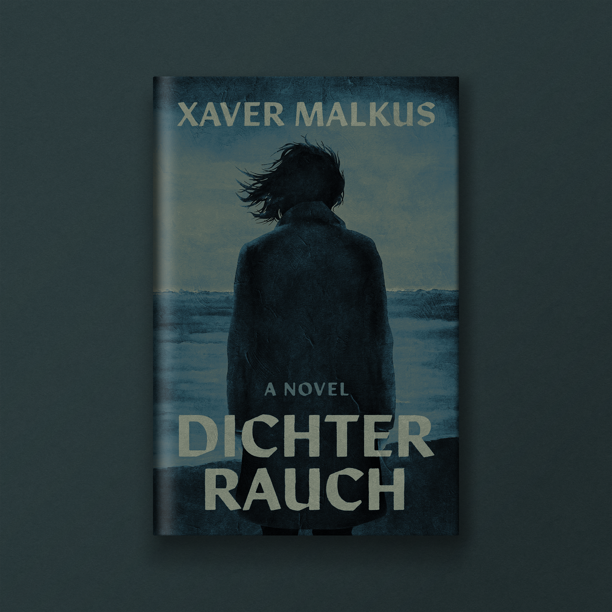 The cover of the book titled "Disrupted" by Xaver Malkus. The cover features a silhouette of a person with windswept hair looking out over a body of water, with a cloudy sky in the background.