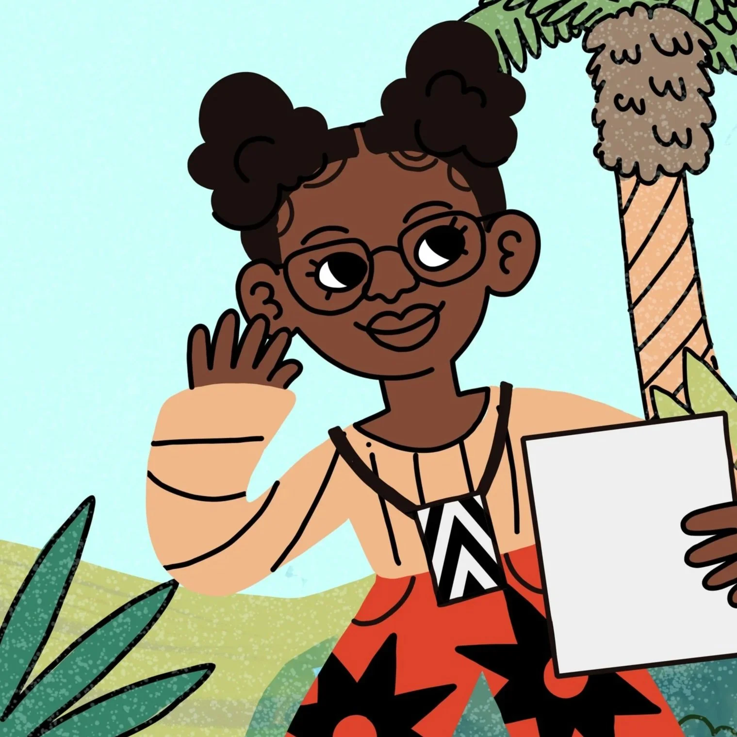  Art Direction for the International African American Museum 's self-guided museum tour activity booklet for elementary students; Illustration by Mia Saine