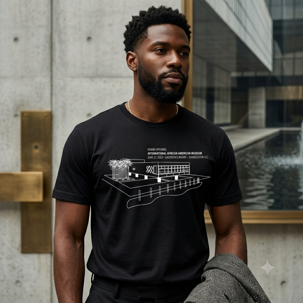  Art Direction + Apparel Design for the International African American Museum 's commemorative grand opening memorabilia.