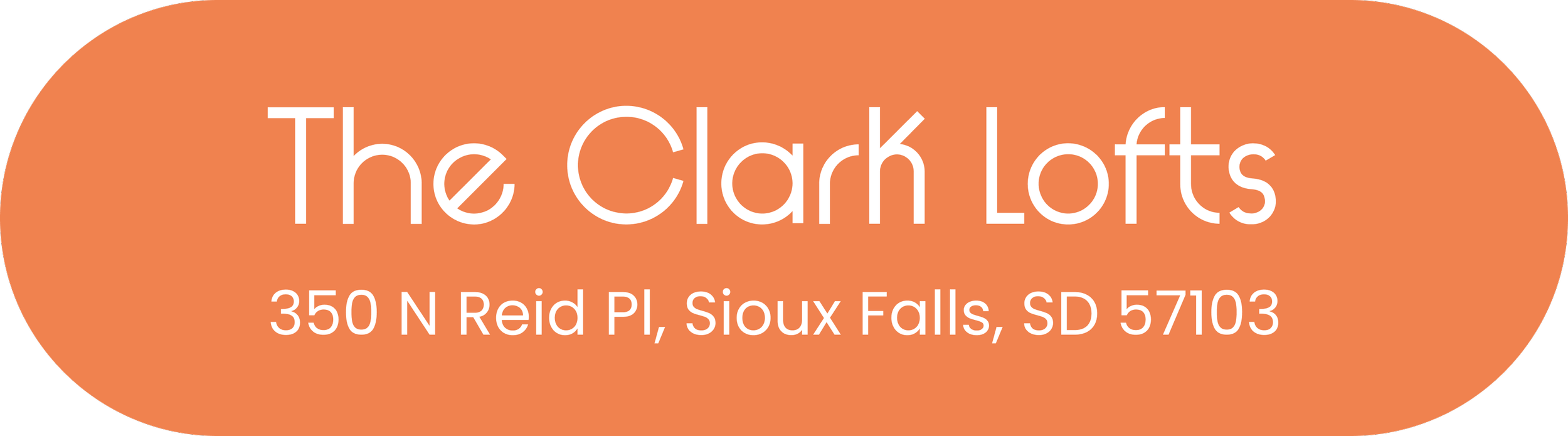 Sign for The Clark Lofts with address: 350 N Reid Pl, Sioux Falls, SD 57103