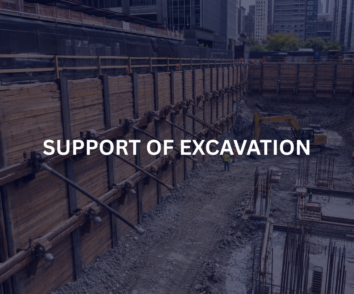We provide support of excavation services that help keep job sites safe, stable, and on schedule
