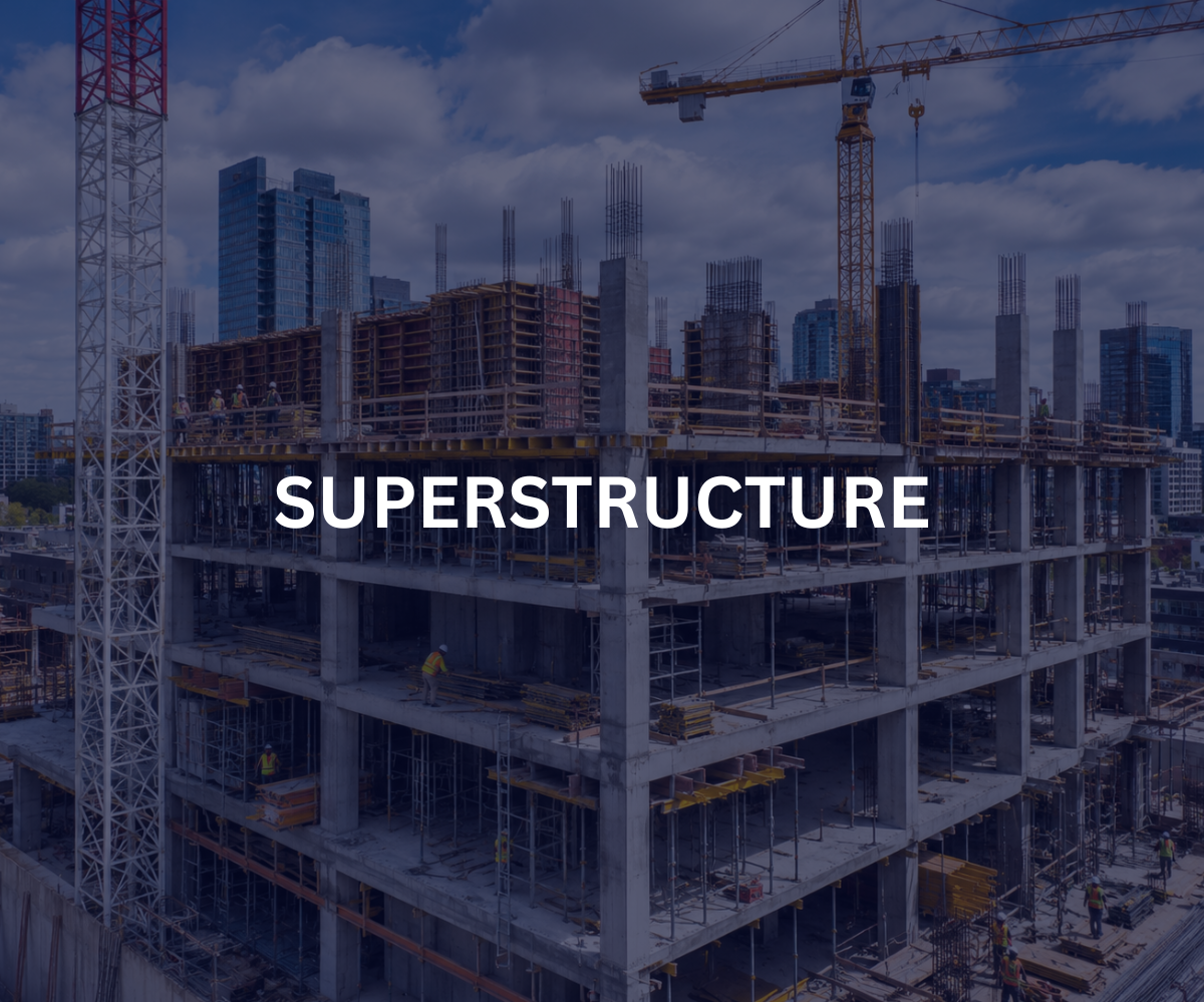 Our concrete superstructure work focuses on building strong, precise structural frames that support long-term performance