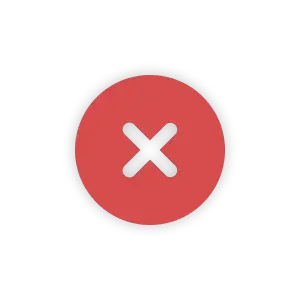 a red circle with transparent x in center