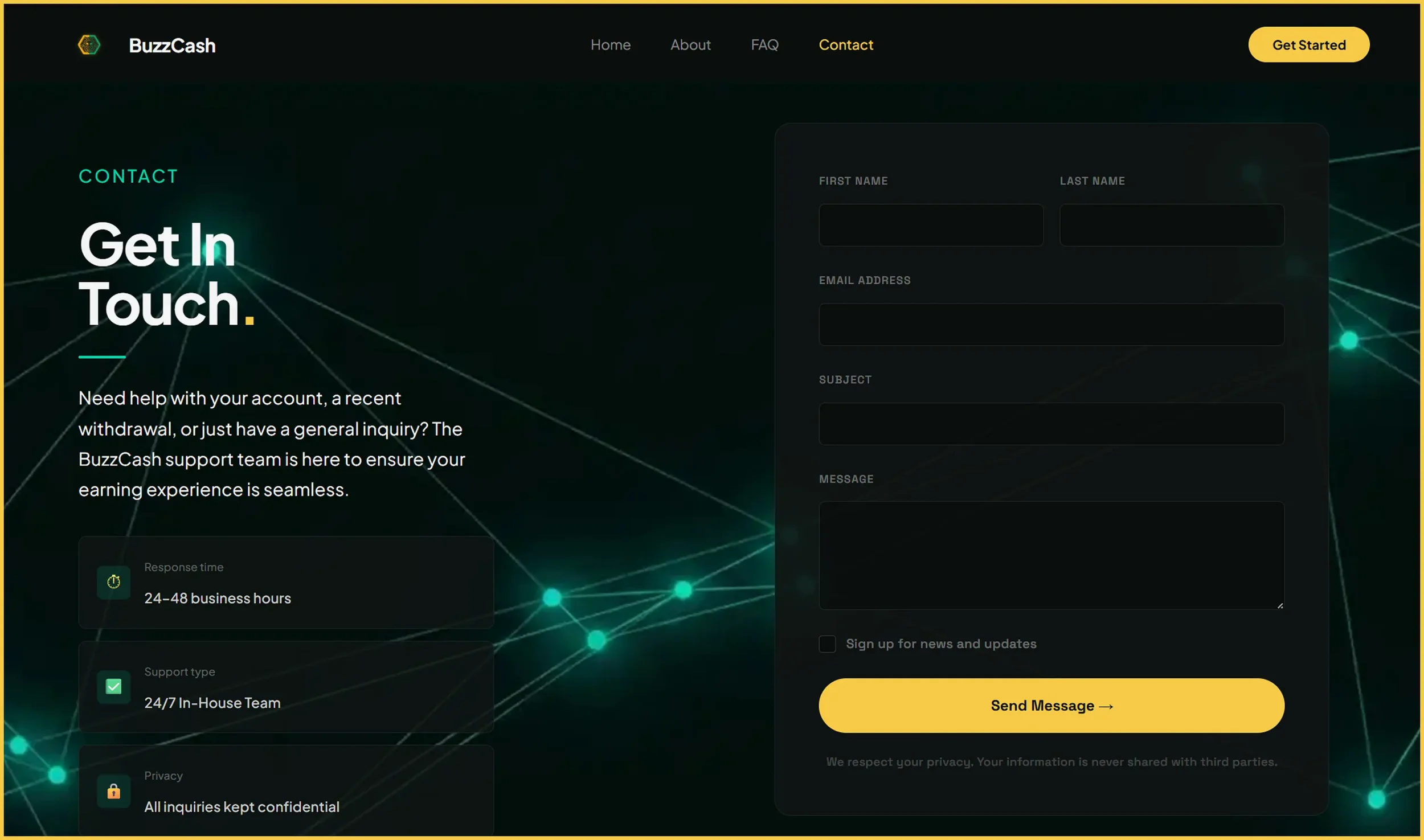 redesigned website page with custom cms form