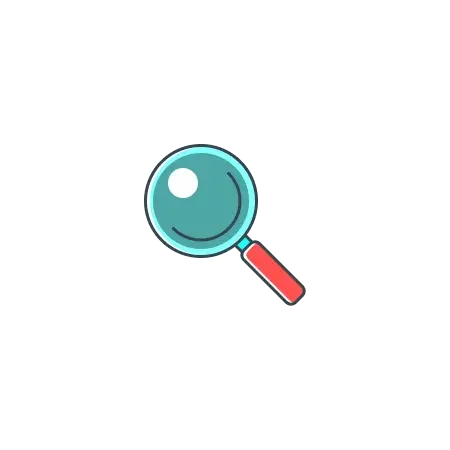 a nwa seo services magnifying glass colored red and blue symbolizing search engine optimization services