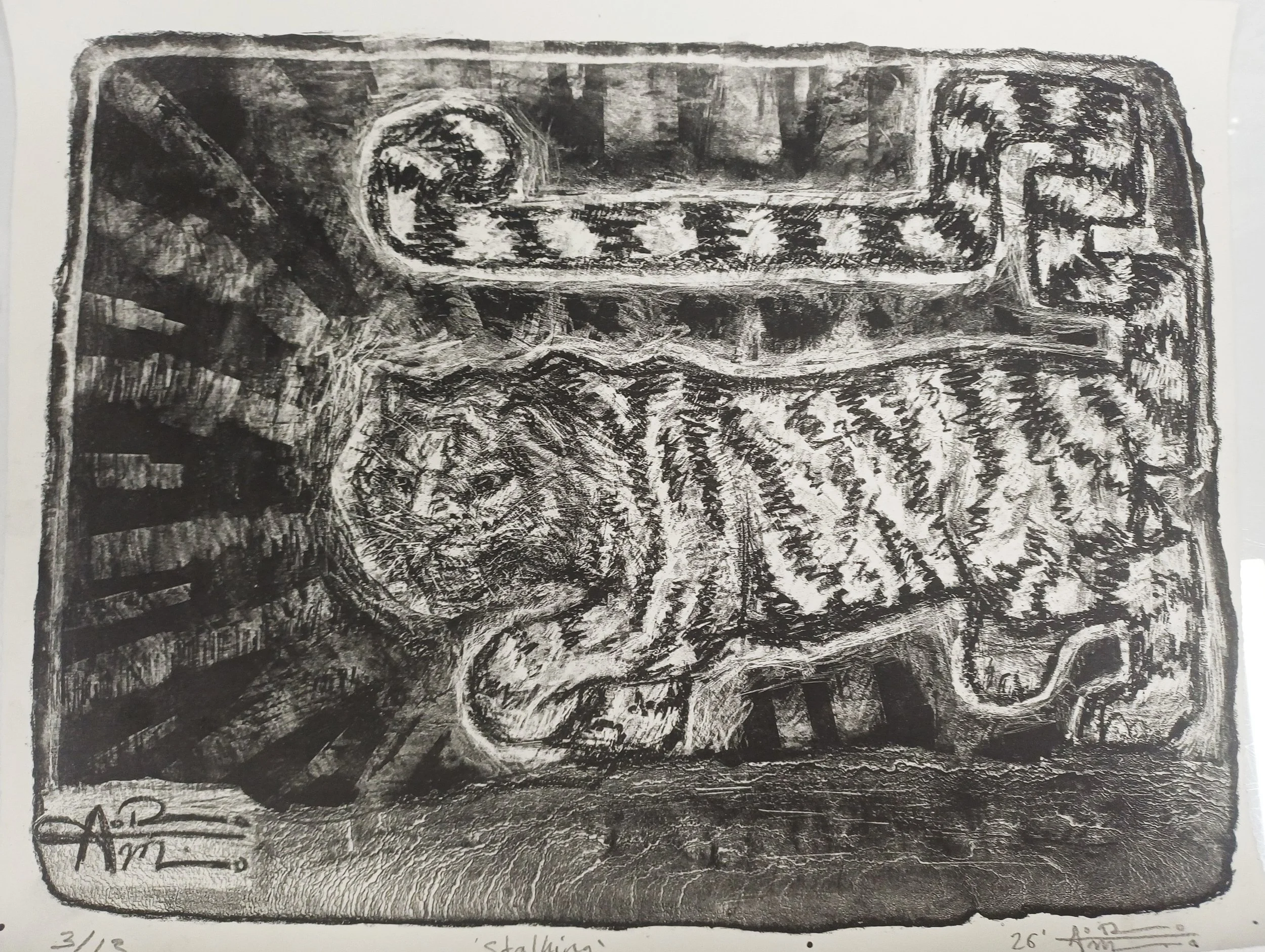 'Stalking 1/2' Lithography