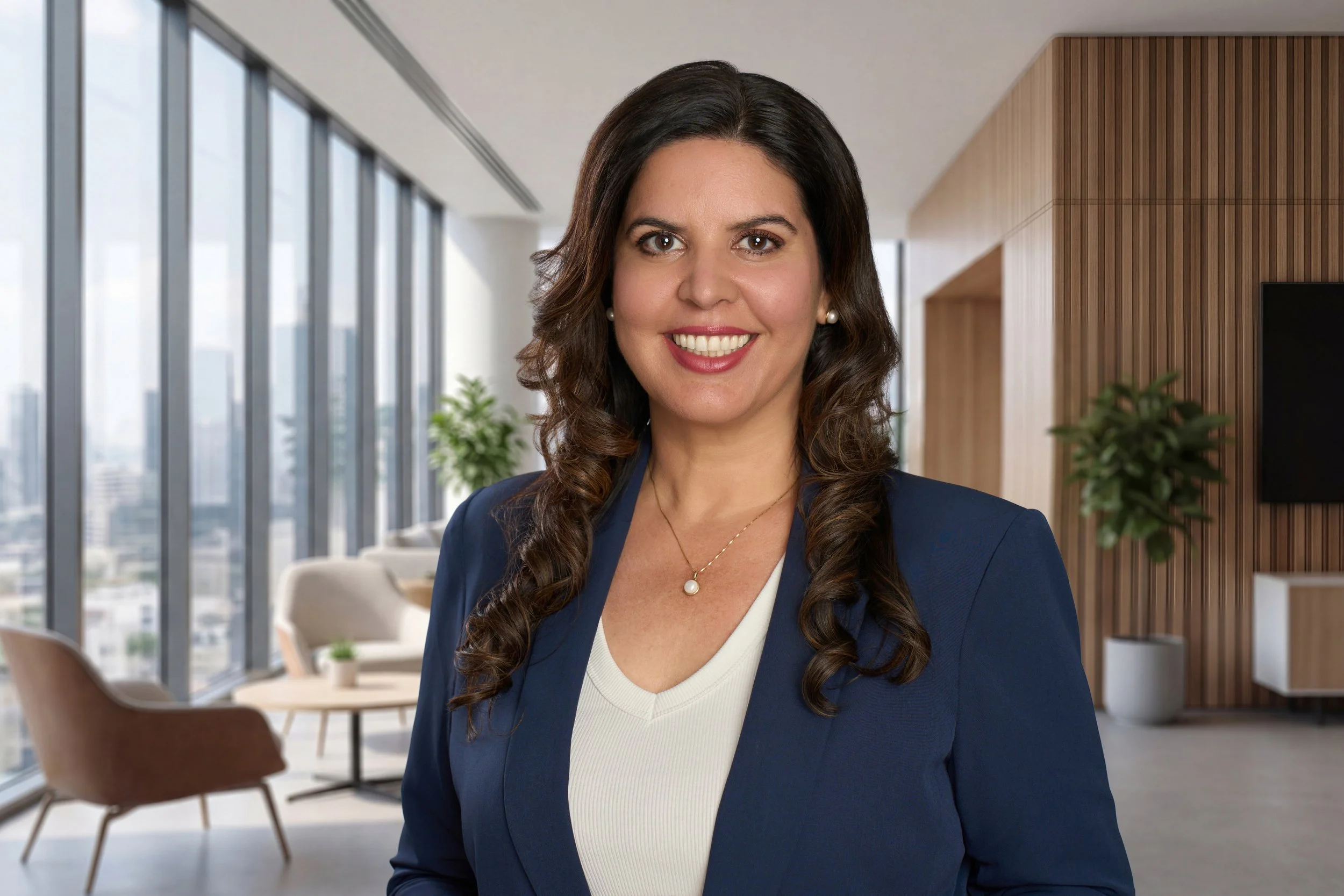Executive portrait of Myriam Vidalon, transformation strategist and author of The 4D Transformation System™.