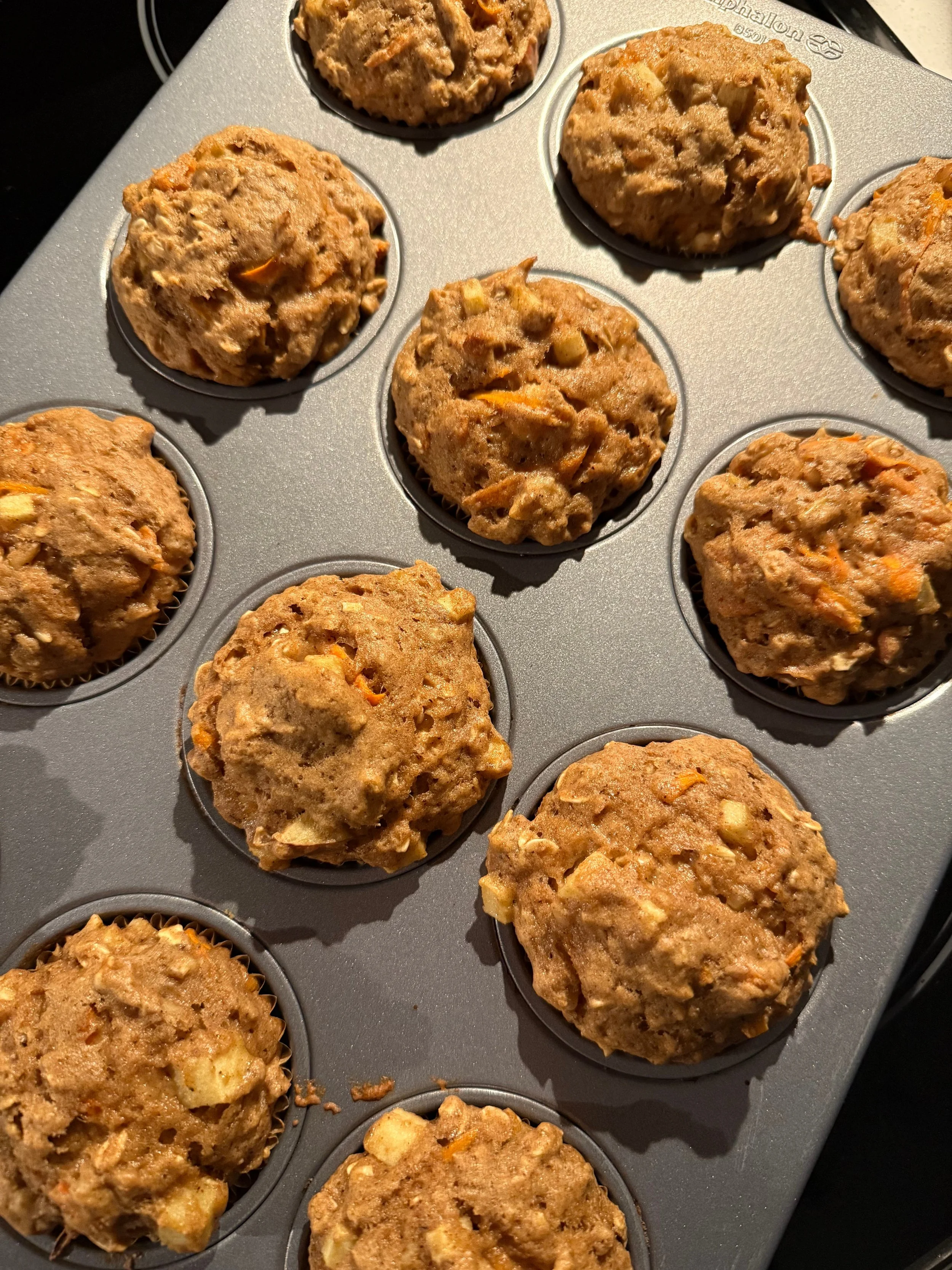 Fall Apple &amp; Carrot Oat Muffins