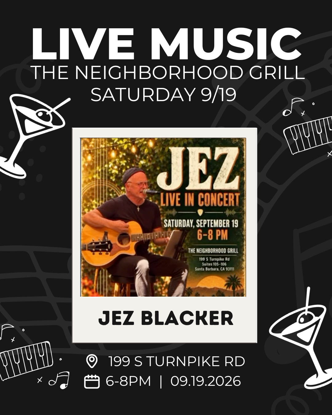 Saturday Live Music - Jez Blacker
