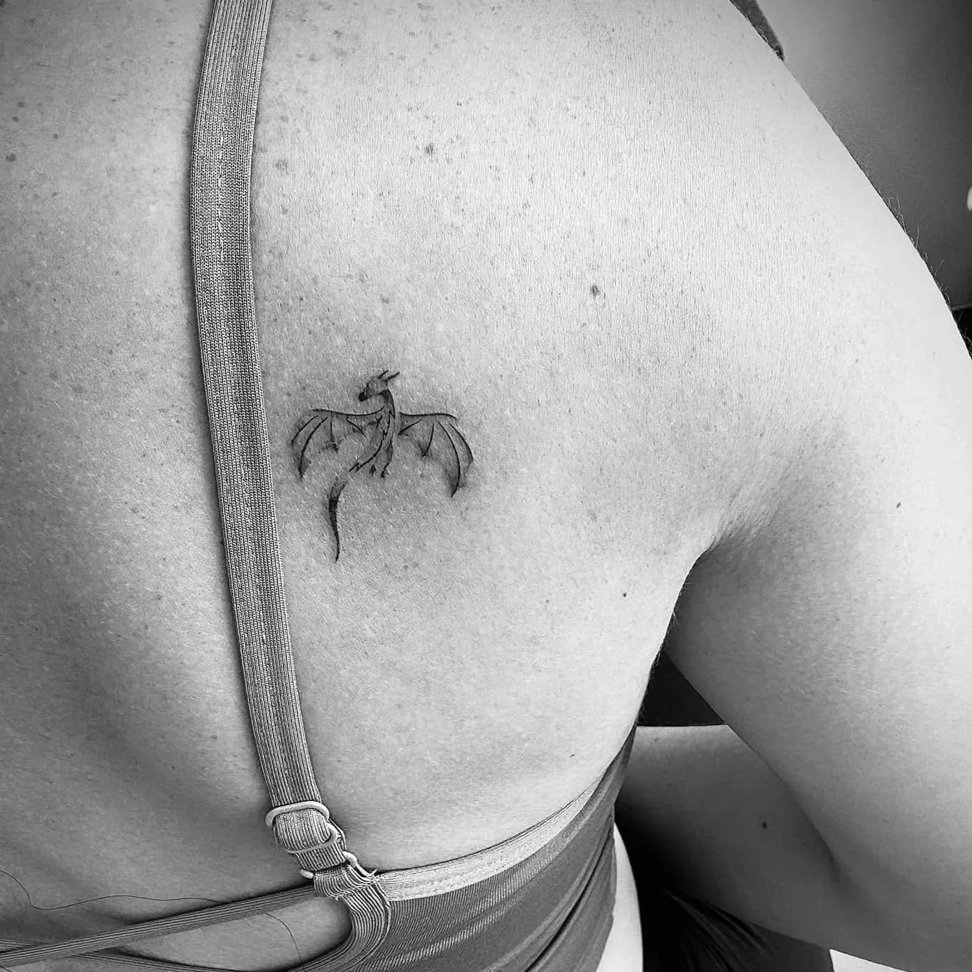 Fine Line Tattoo - dragon tattoo