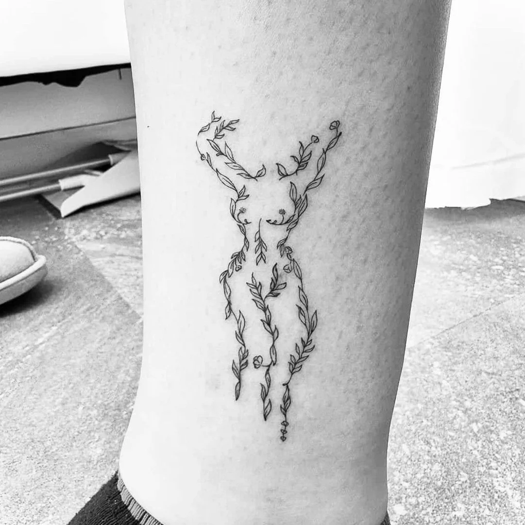 Fine Line Tattoo -  self love ankle tattoo