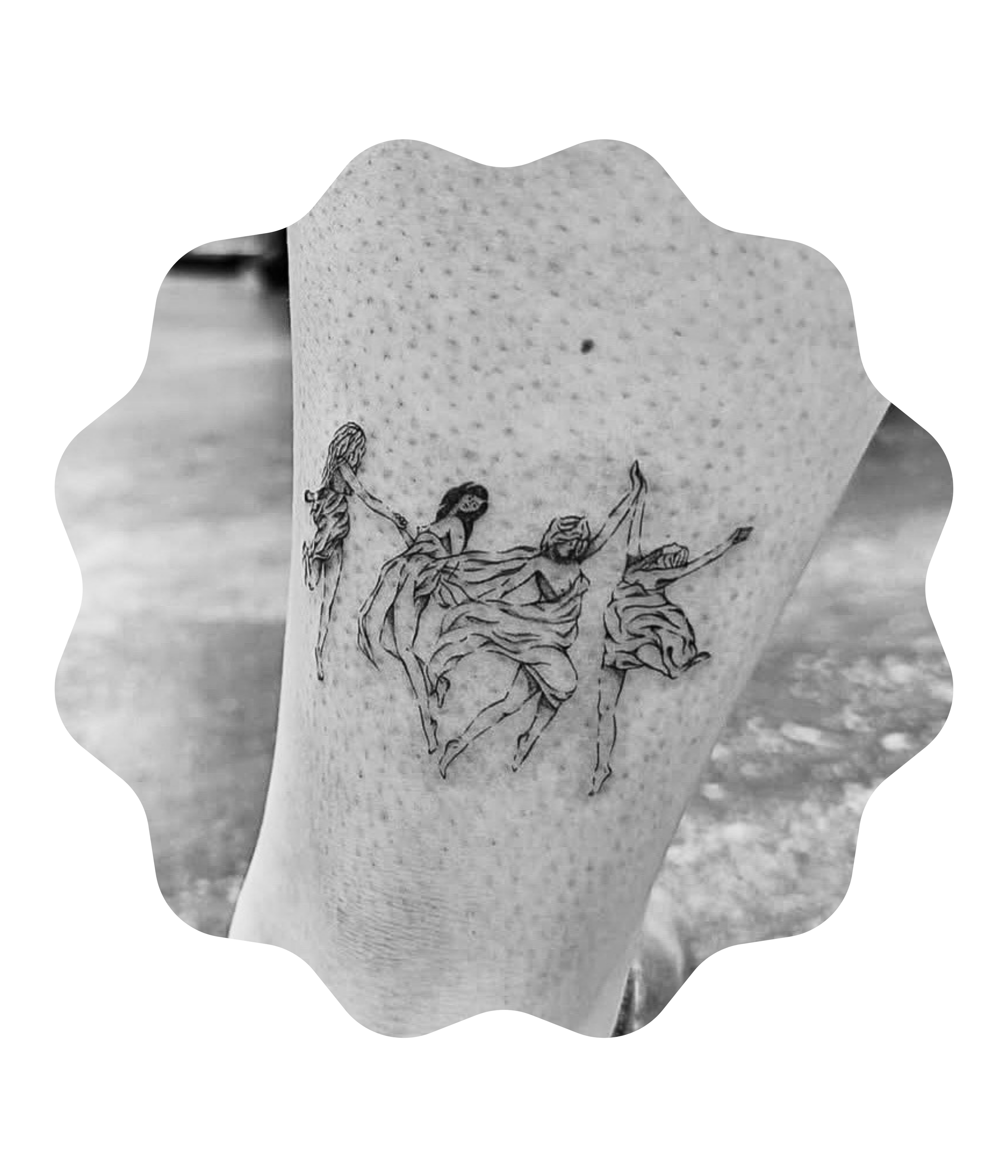 Witches Circle Fine Line Tattoo in Ohio