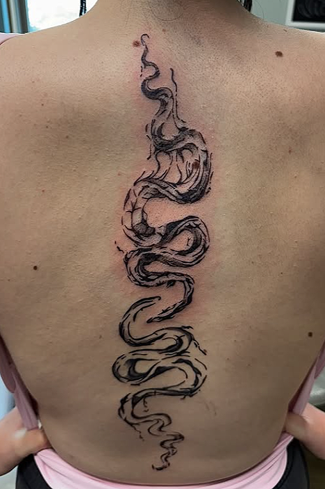 Abstract fine line tattoos in Ohio