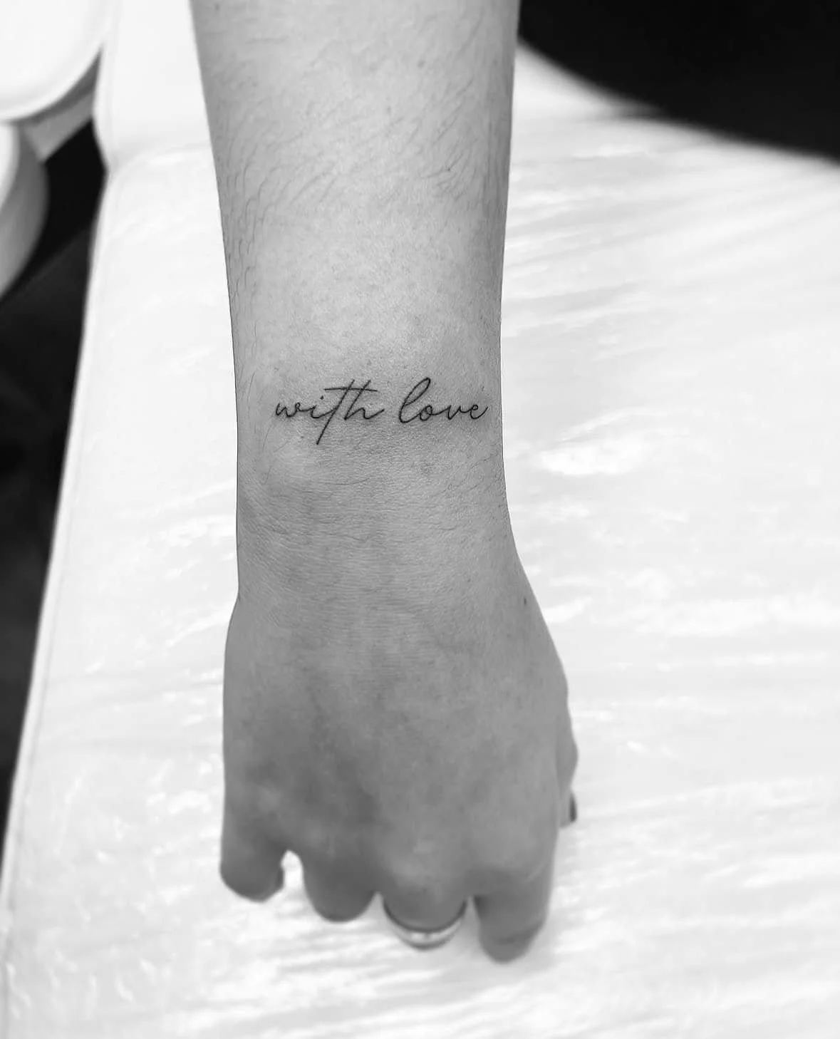 Fine Line Tattoo - with love tattoo
