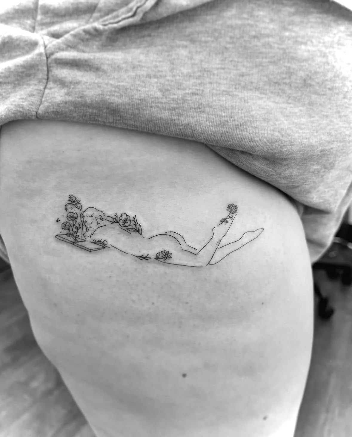 Fine Line Tattoo - self love book lovers tattoo