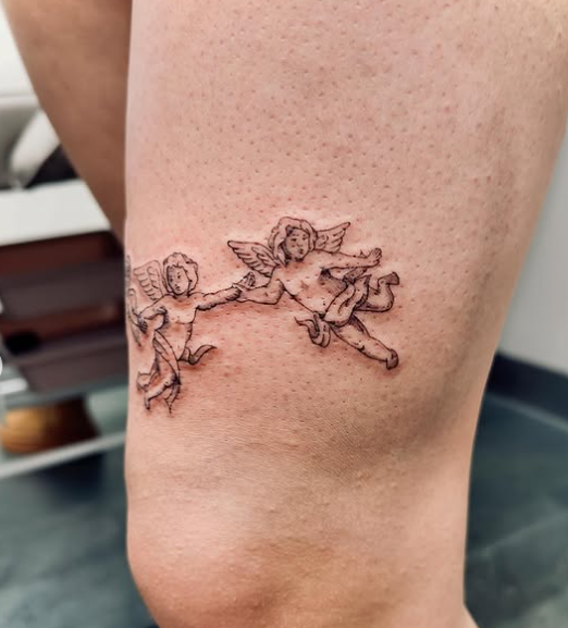 Fine Line Tattoo - angels tattoo