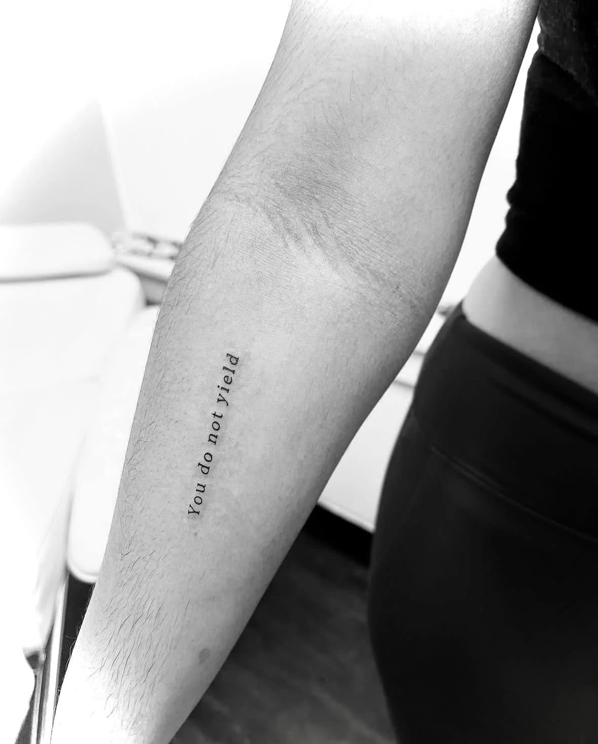 Fine Line Tattoo - you do not yield 