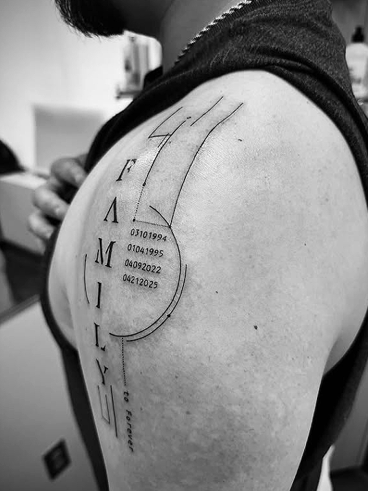 Geometric fine line tattoos in Ohio