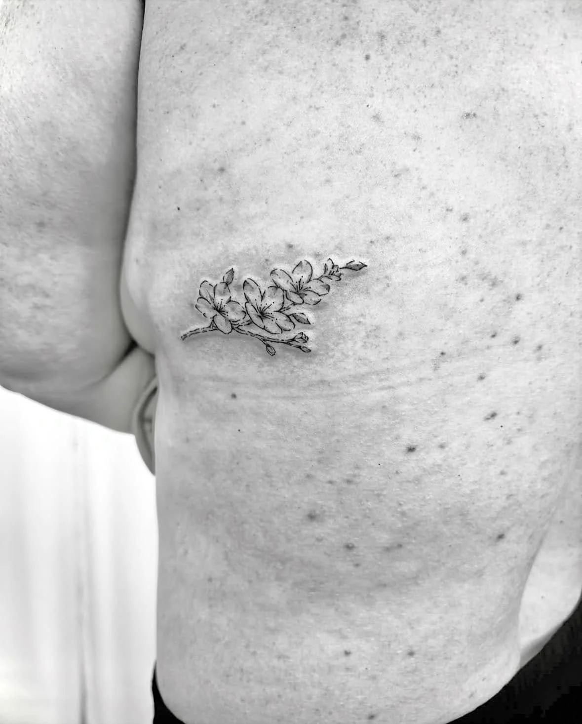 Fine Line Tattoo - cherry blossom tattoo