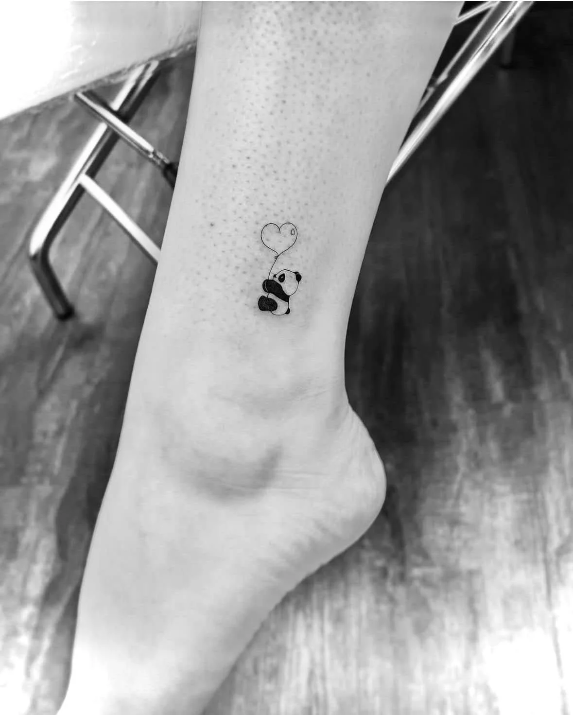 Fine Line Tattoo - tiny panda tattoo