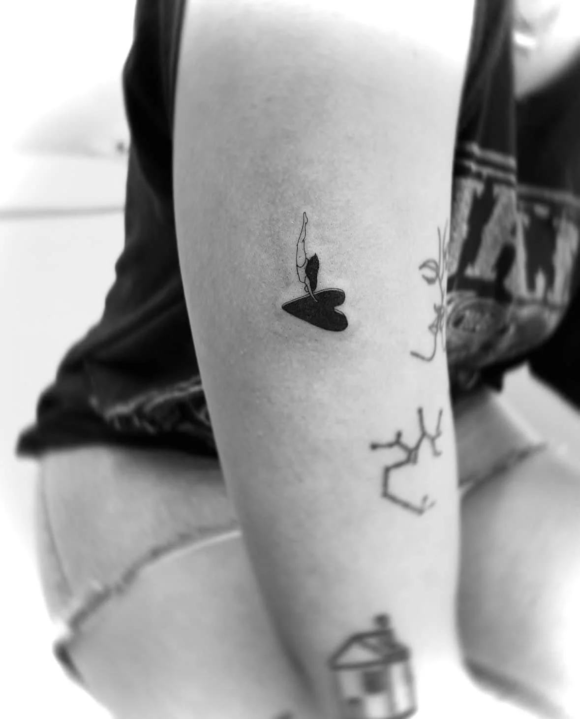 Fine Line Tattoo - cute love tattoo