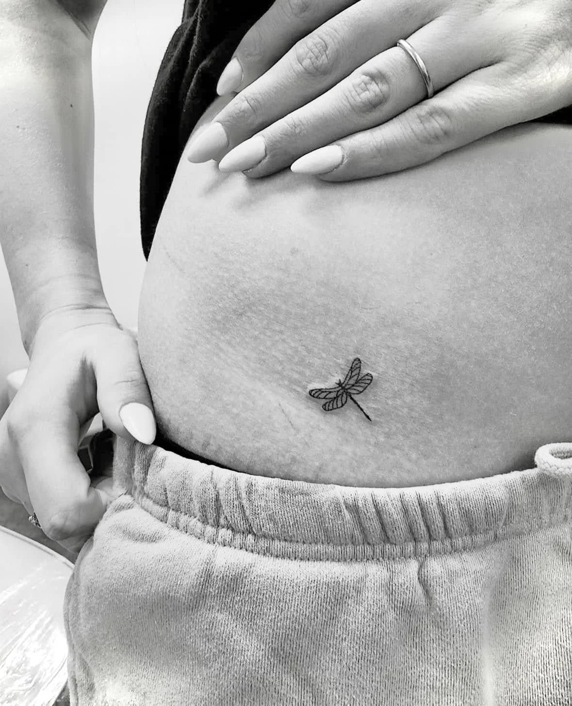 Fine Line Tattoo - tiny dragonfly tattoo