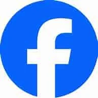 Facebook logo with white lowercase 'f' in a blue circle
