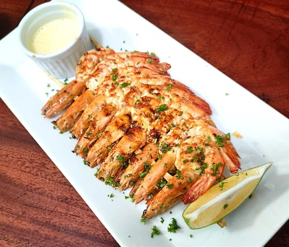 Grilled Shrimps With Hollandaise Sauce