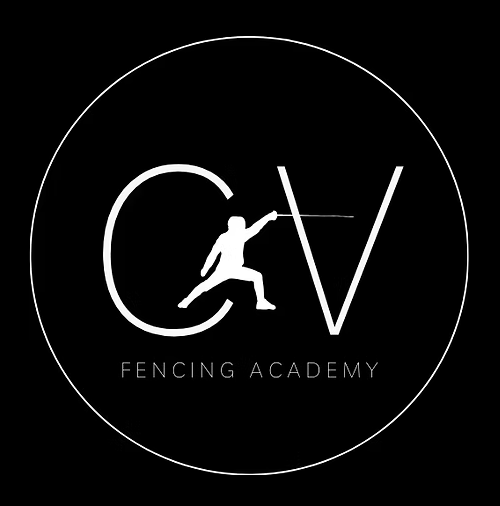 Logo of Fencing Academy with a stylized fencing figure and the letters C and V.