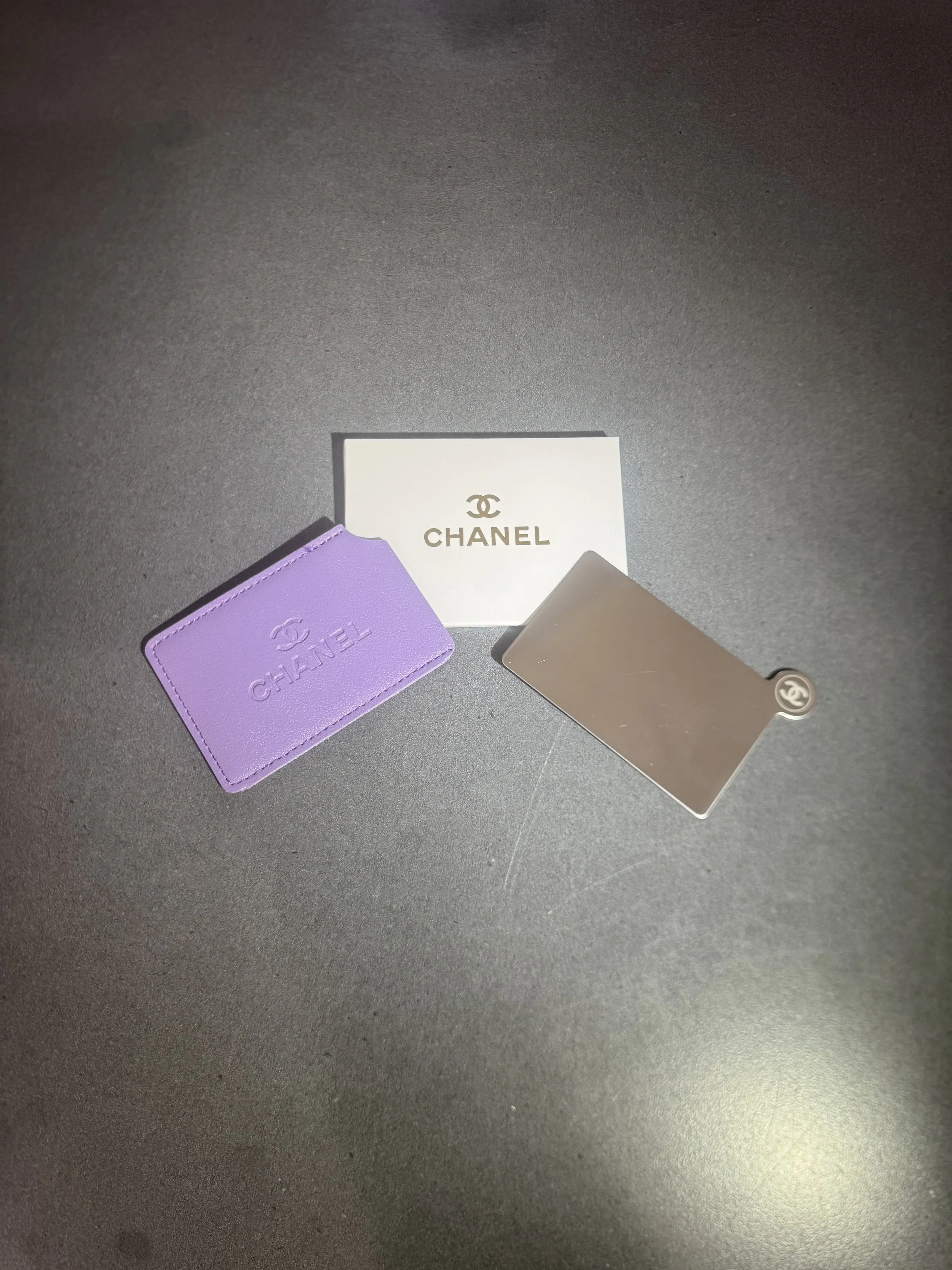 Chanel Mirror/Card Holder PURPLE