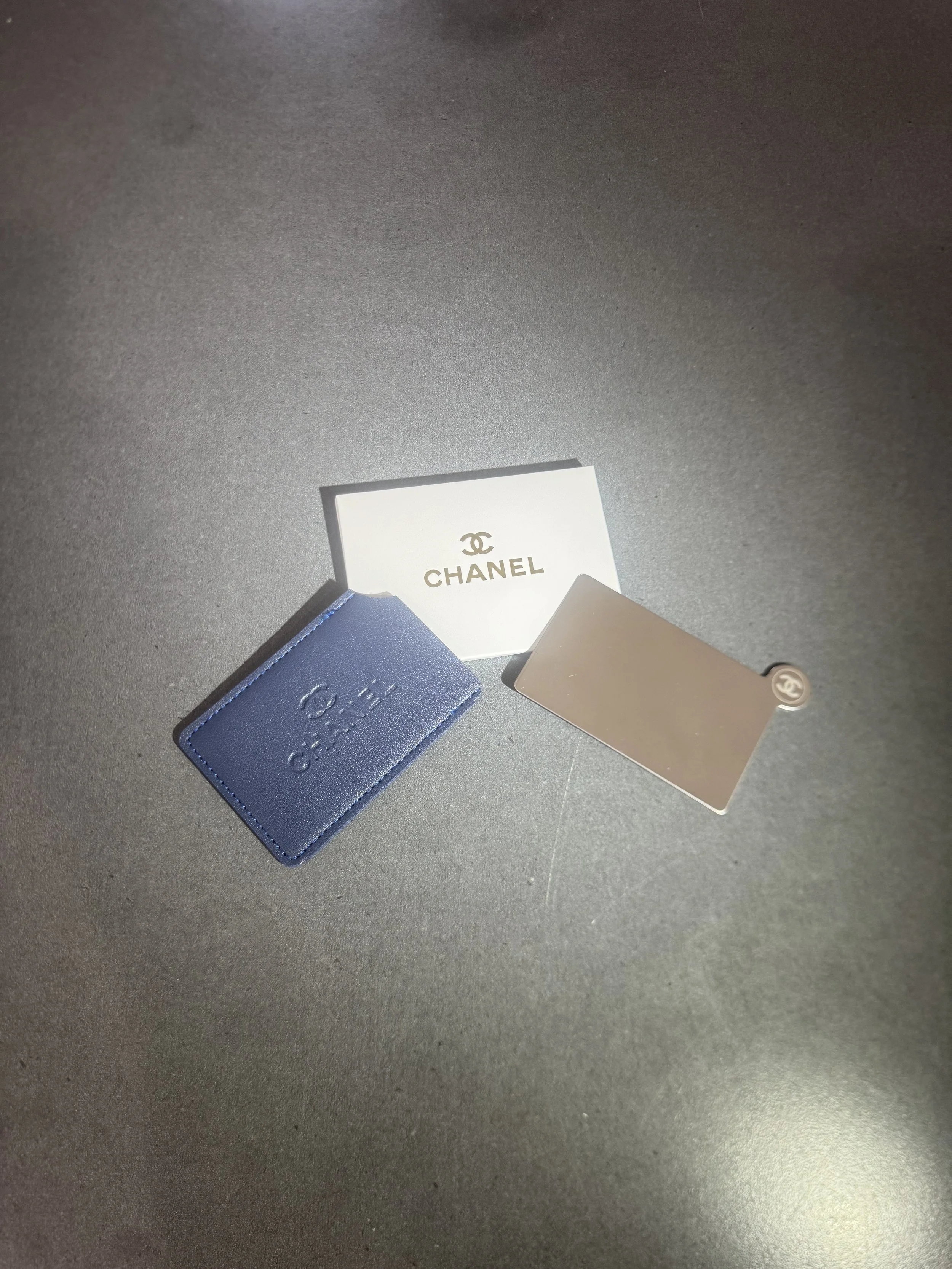 Chanel Mirror/Card Holder NAVY BLUE