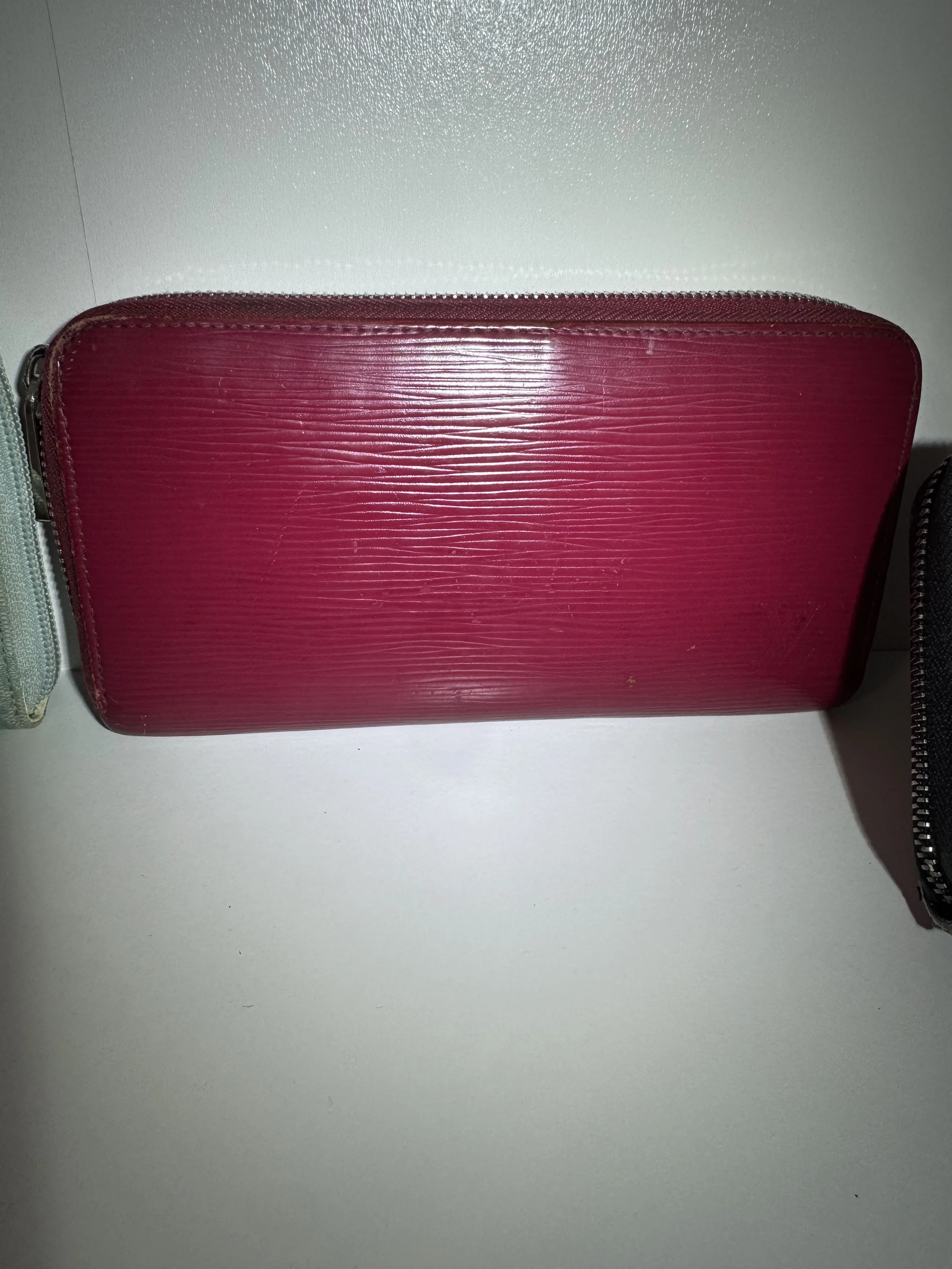 LV Red Epi Zippy Wallet with Silver Hardware