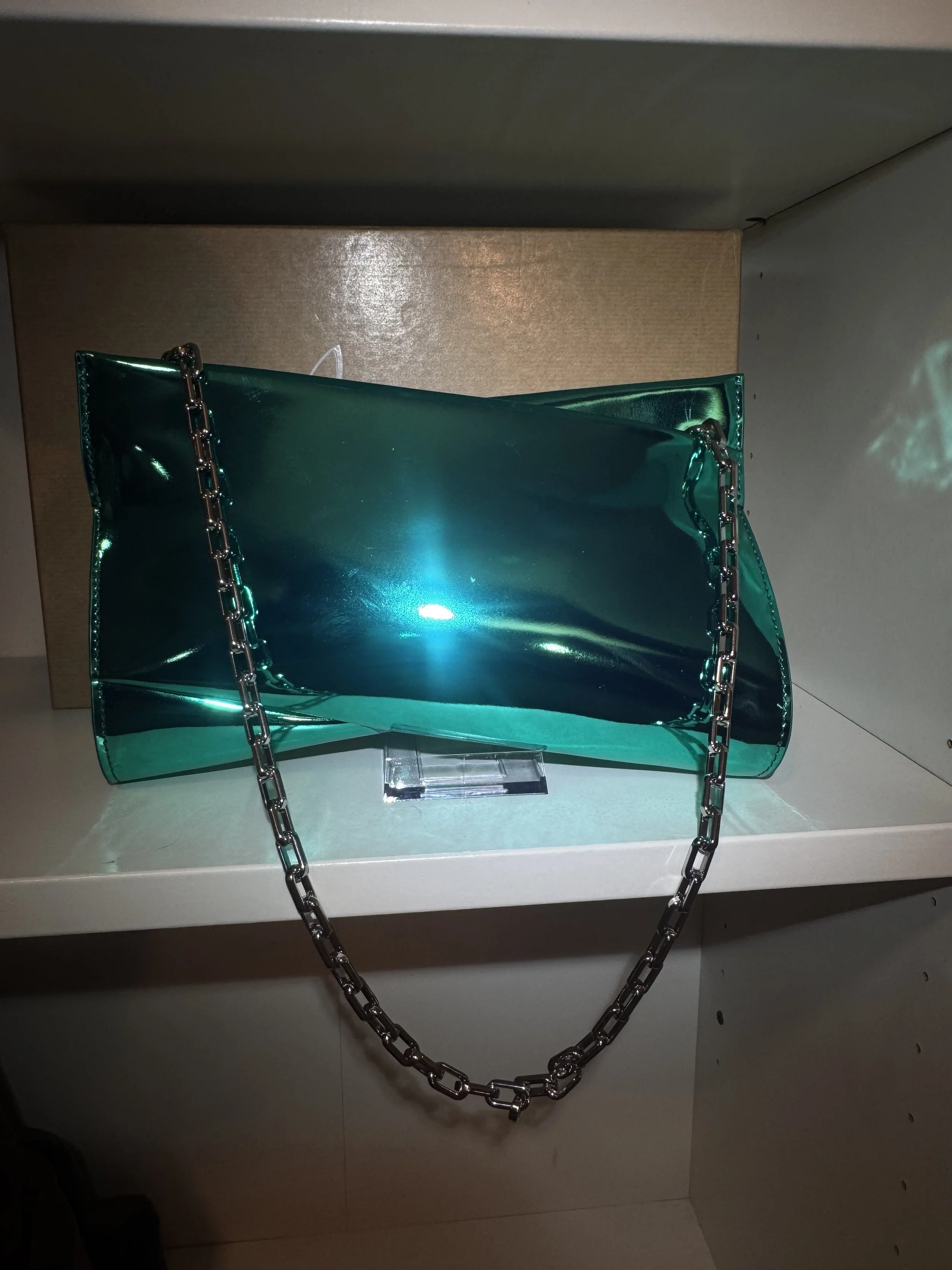 Christian Louboutin Iceberg Loubitwist Specchio Clutch/Shoulder Bag with Silver Hardware