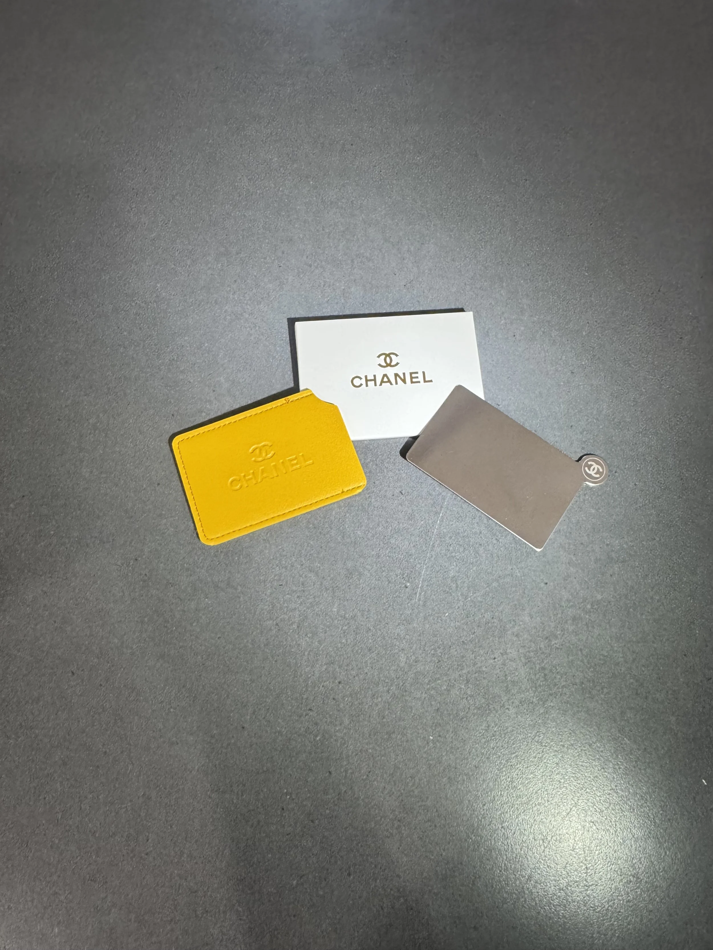 Chanel Mirror/Card Holder YELLOW
