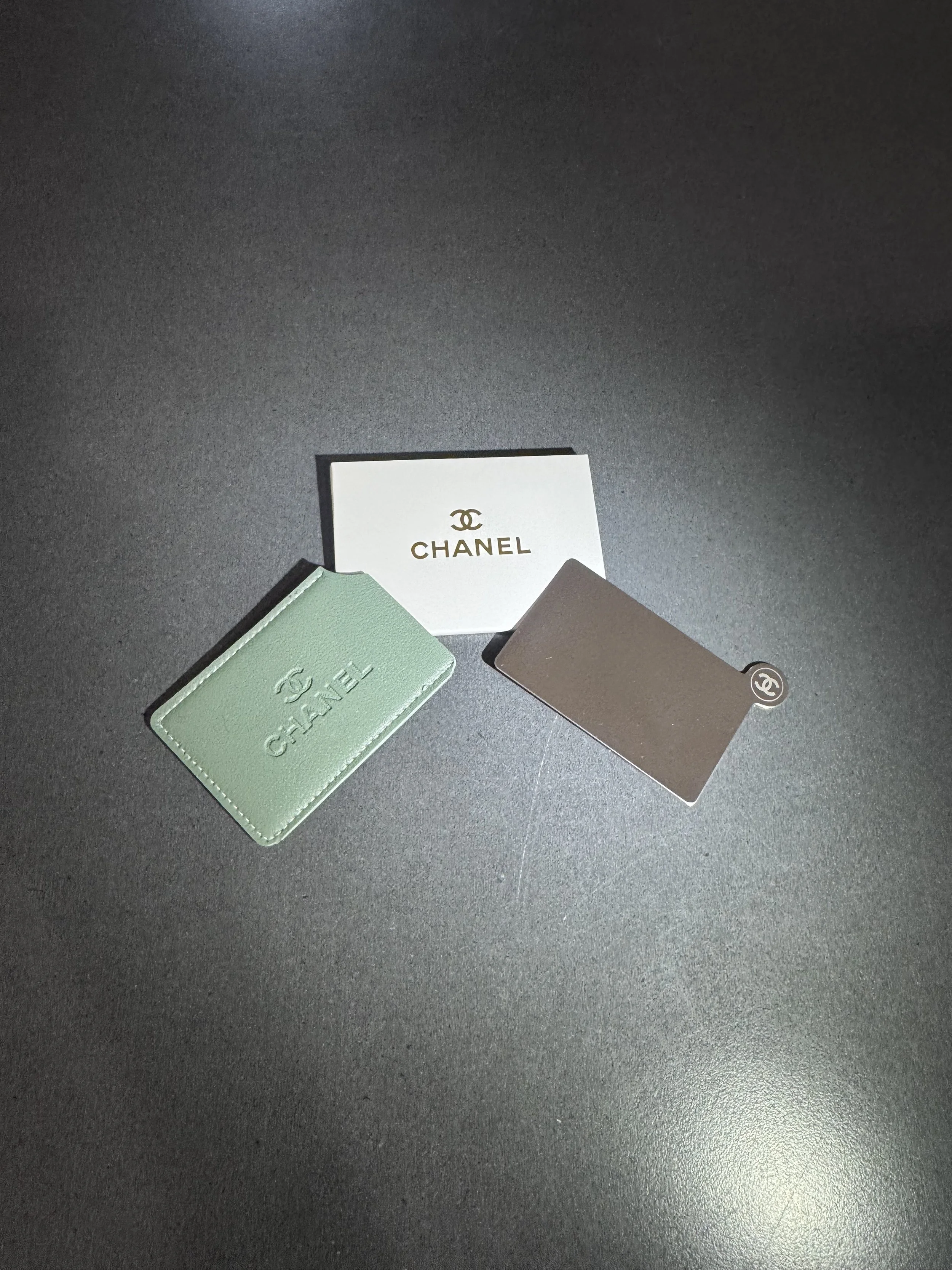 Chanel Mirror/Card Holder SAGE GREEN