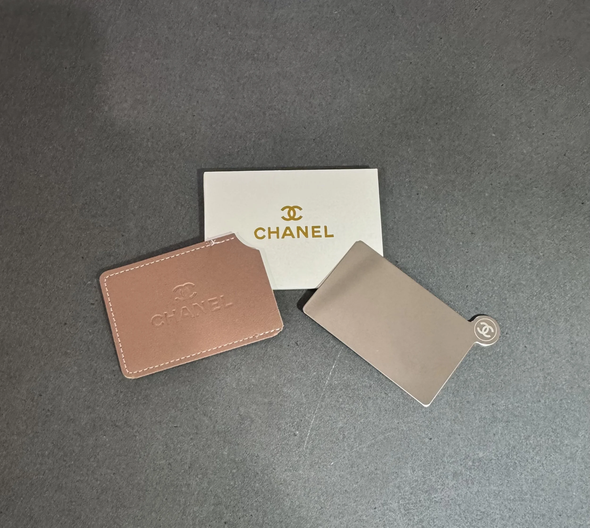 Chanel Mirror/Card Holder MOCHA