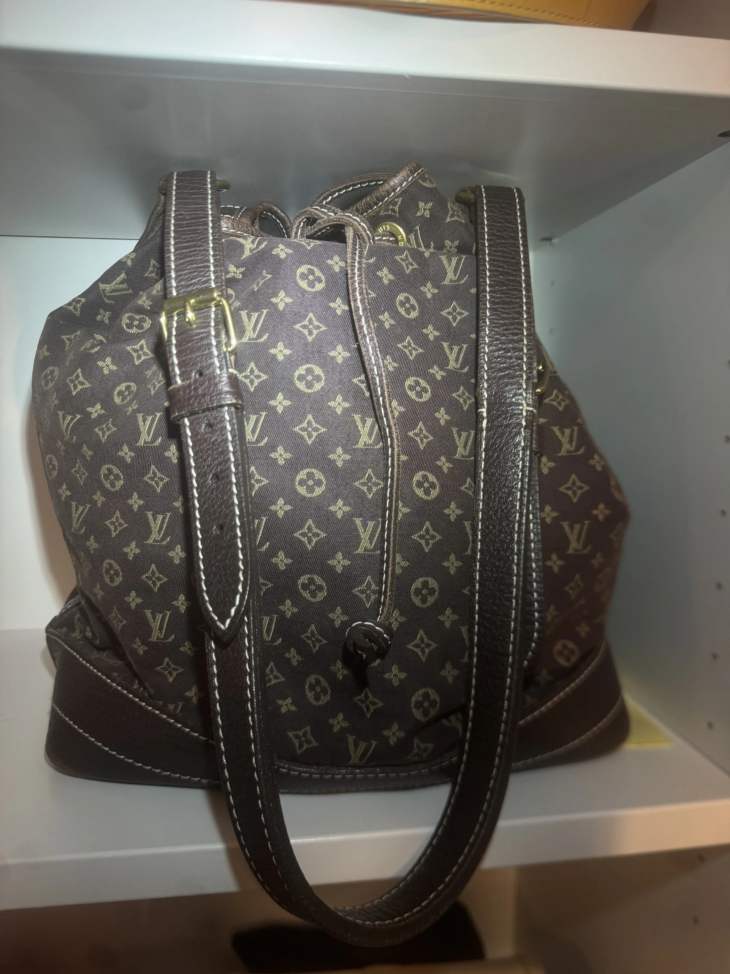 LV Monogram Mini Lin Canvas Noe Tote