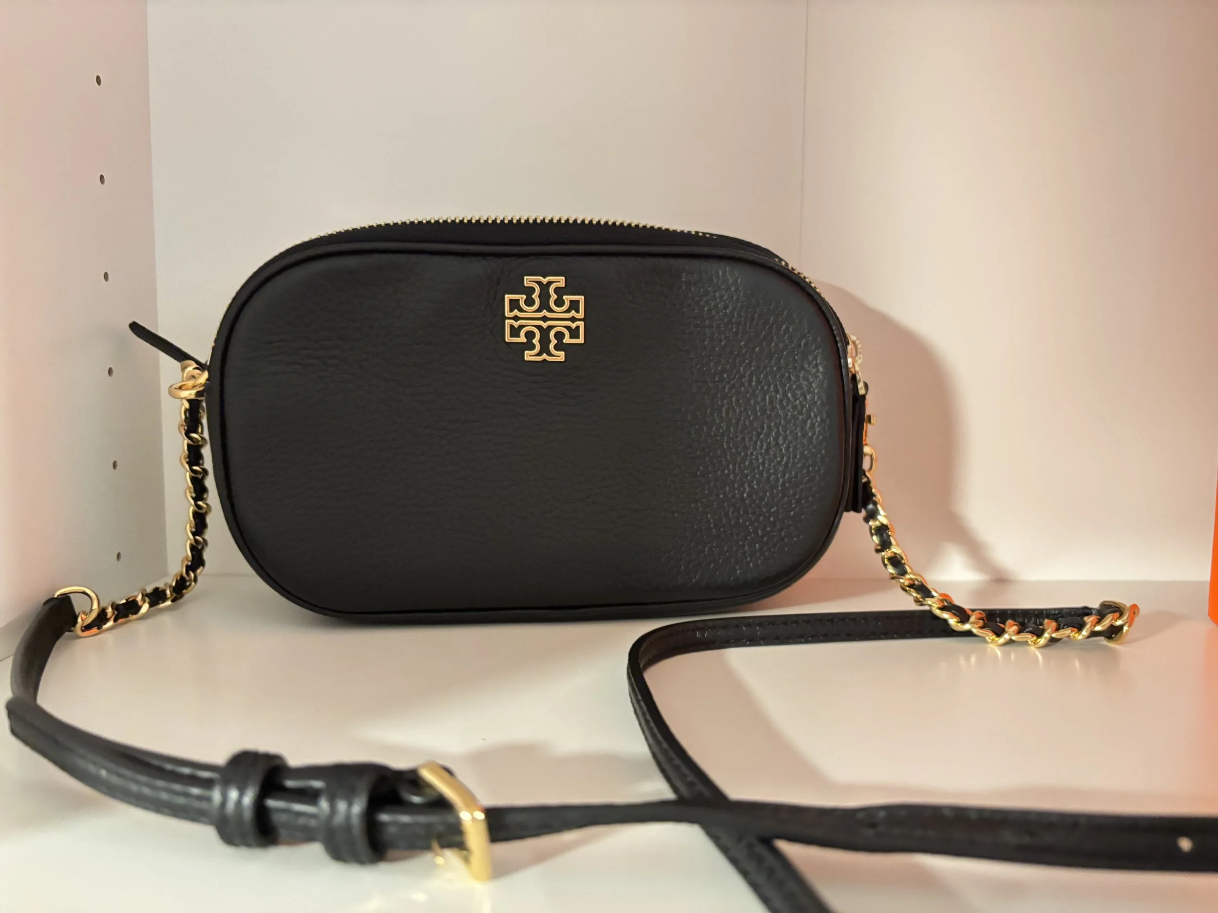 Tori Burch Camera Crossbody -  Black Leather w Gold Hardware, NWOT