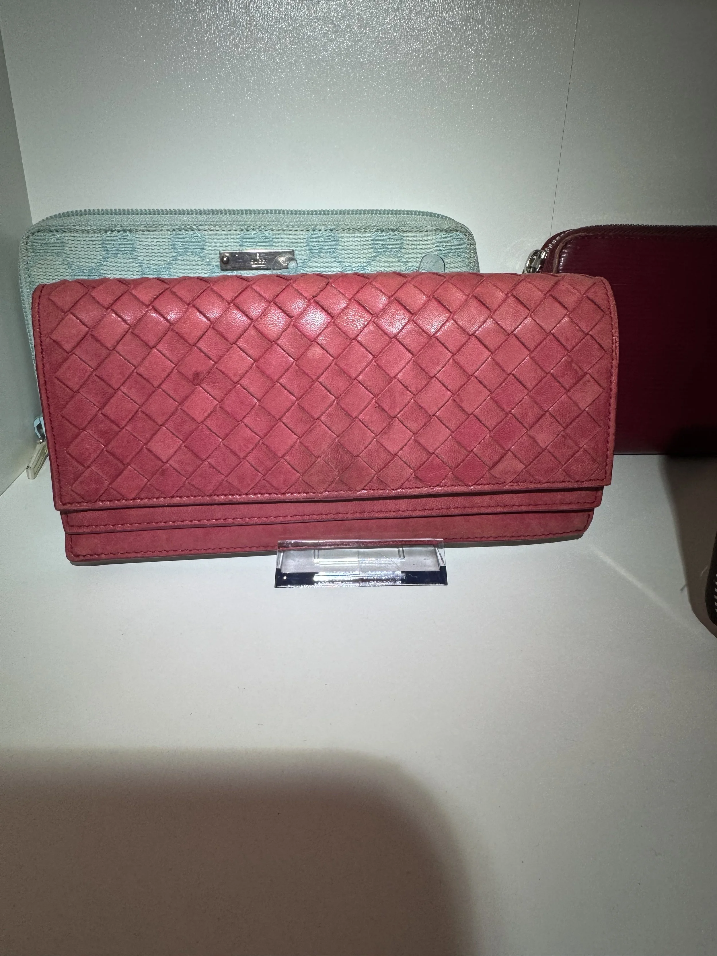 Bottega Venetta Double Flap Red Long Wallet