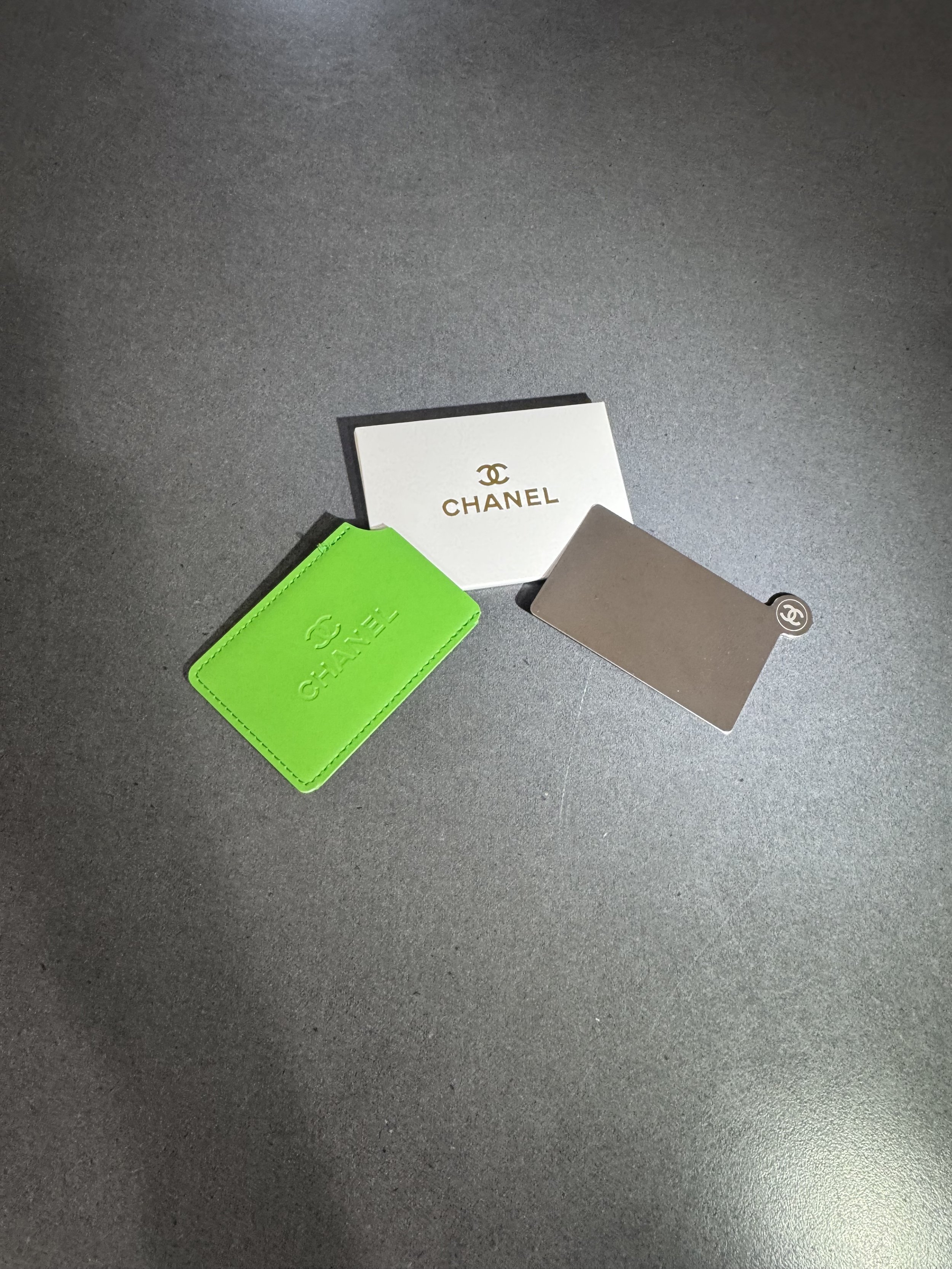 Chanel Mirror/Card Holder LIME GREEN