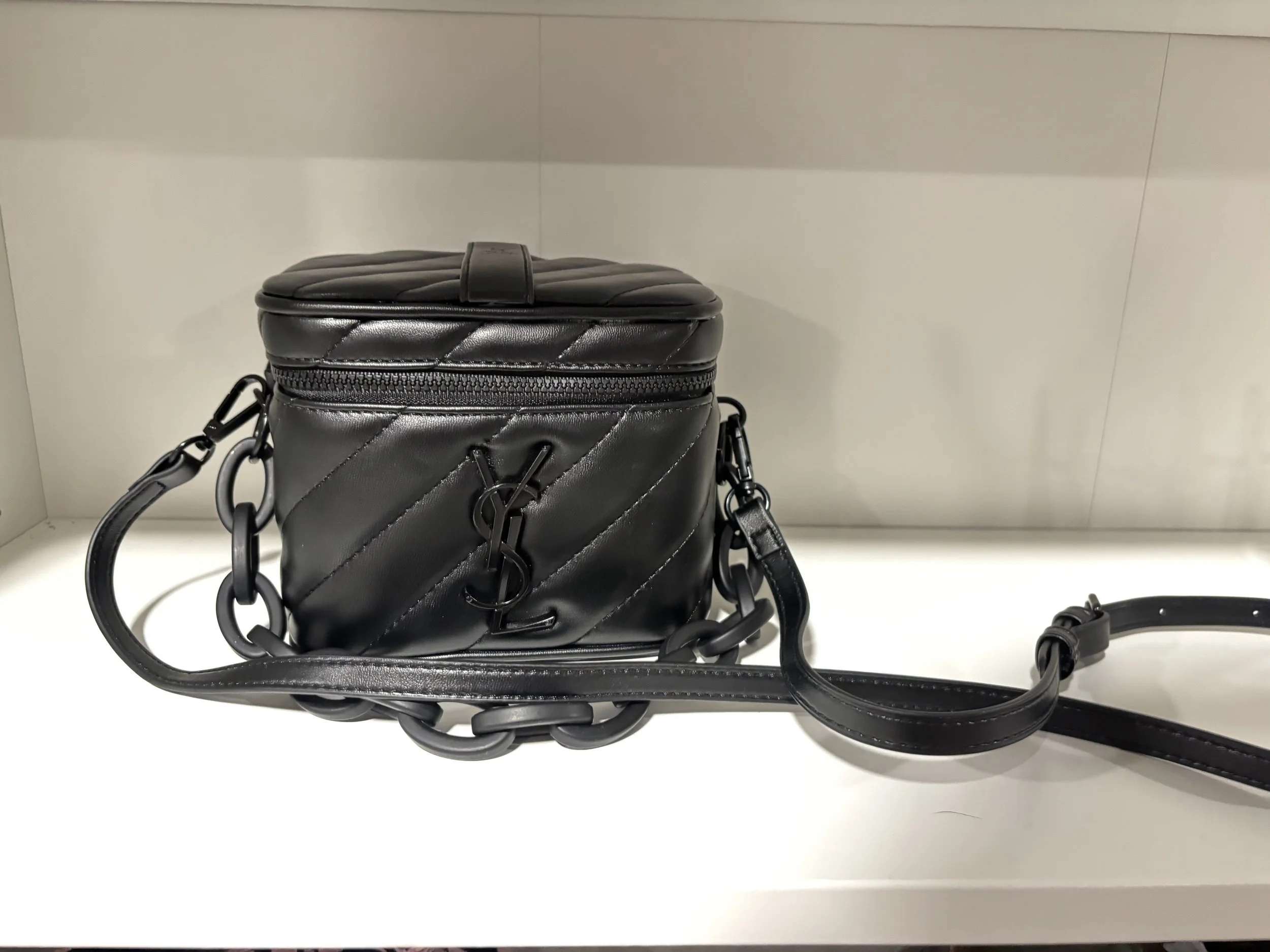 YSL Black on Black Cube Tote/Crossbody
