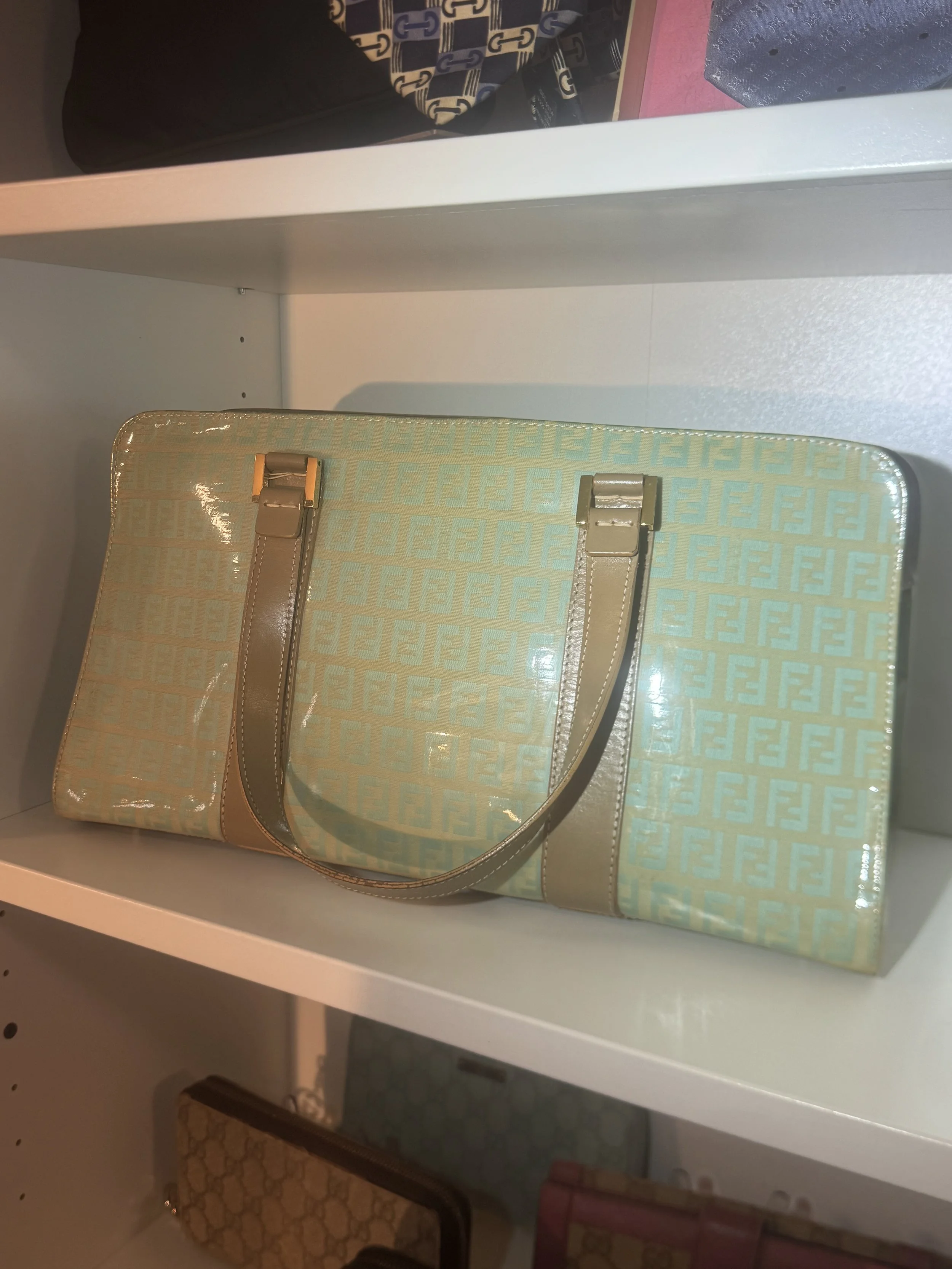 Fendi Pistachio Green Monogram Handbag