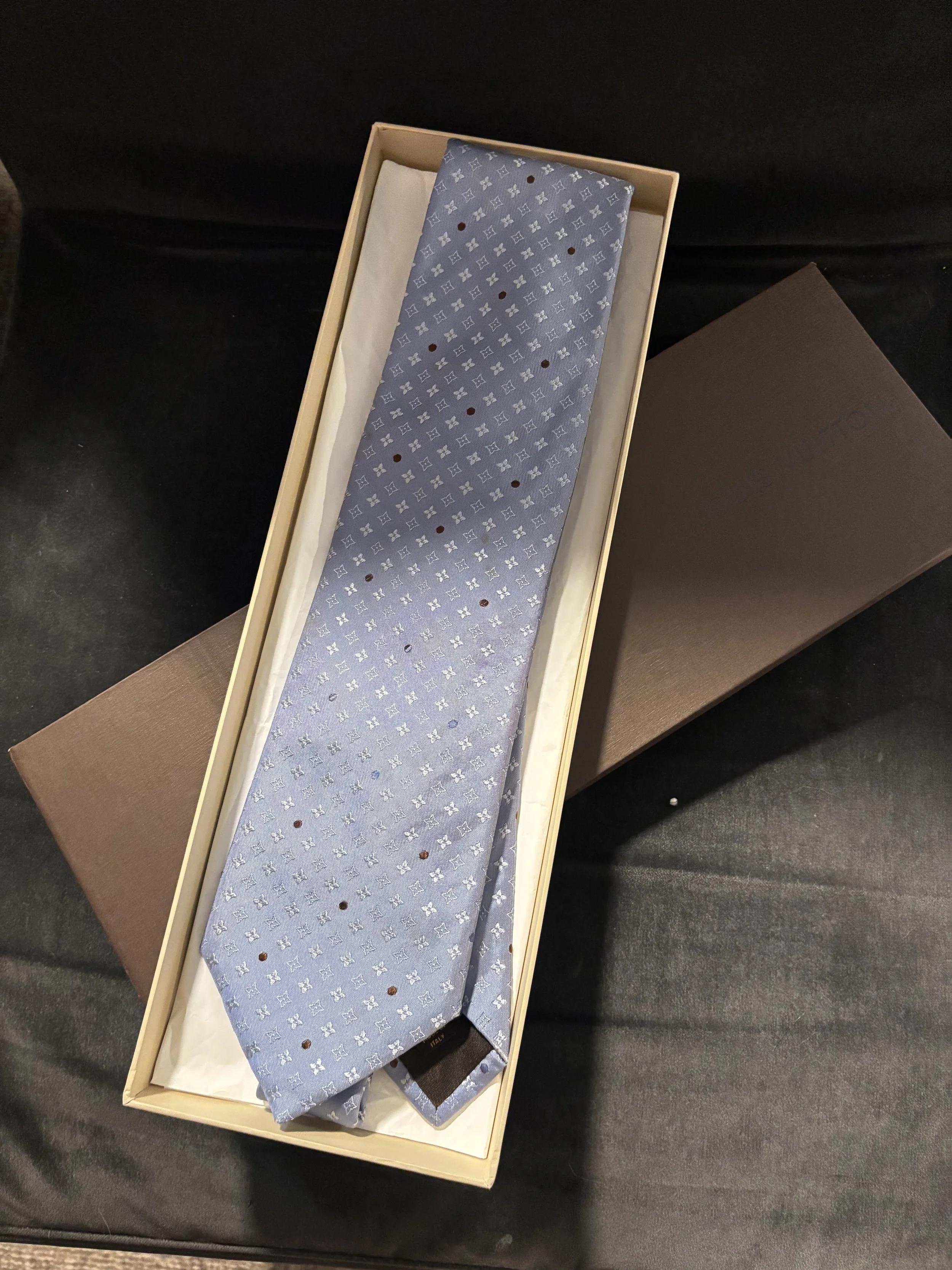 Louis Vuitton Men's Blue Silk Tie: FATHER'S DAY ALERT!! New w/o tags