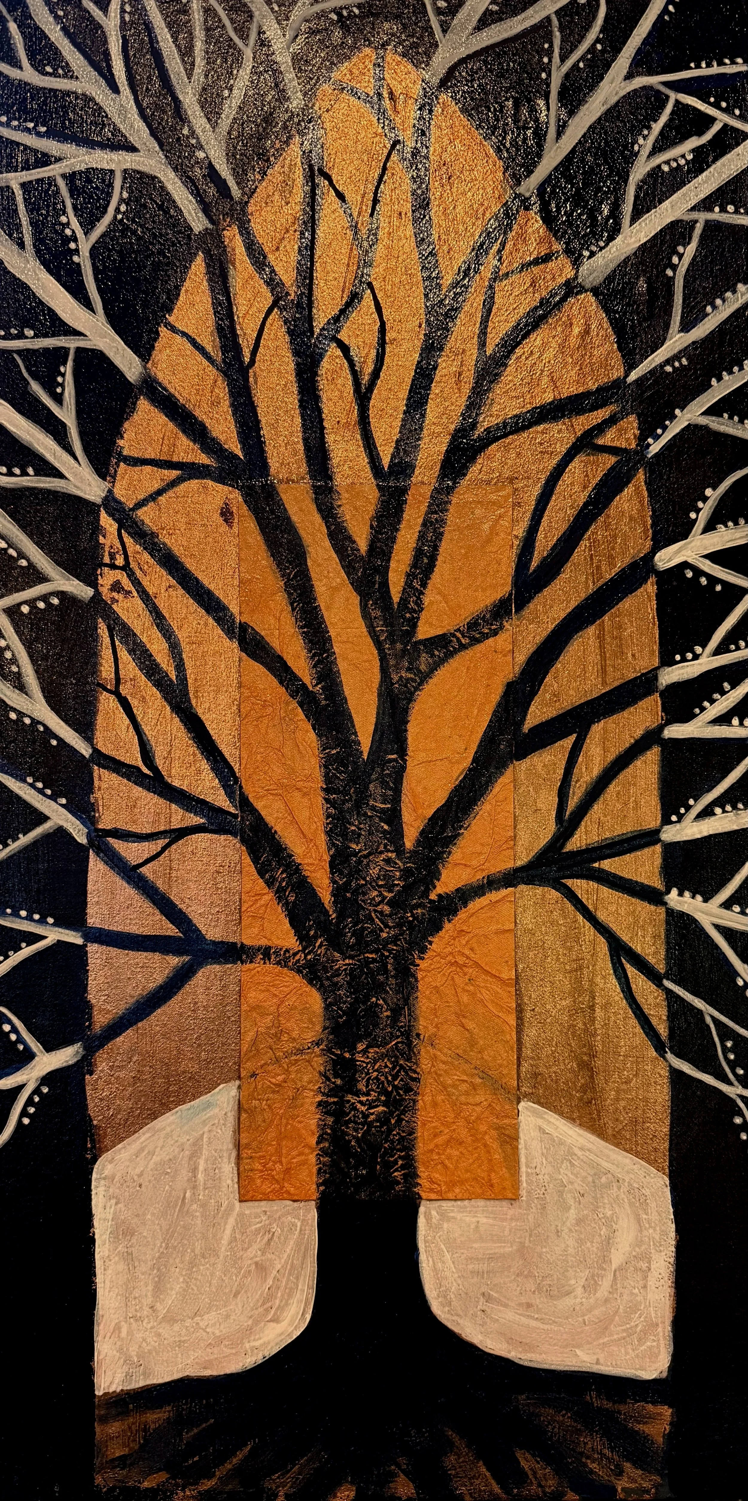 Blue Tree Altarpiece 12 x 24