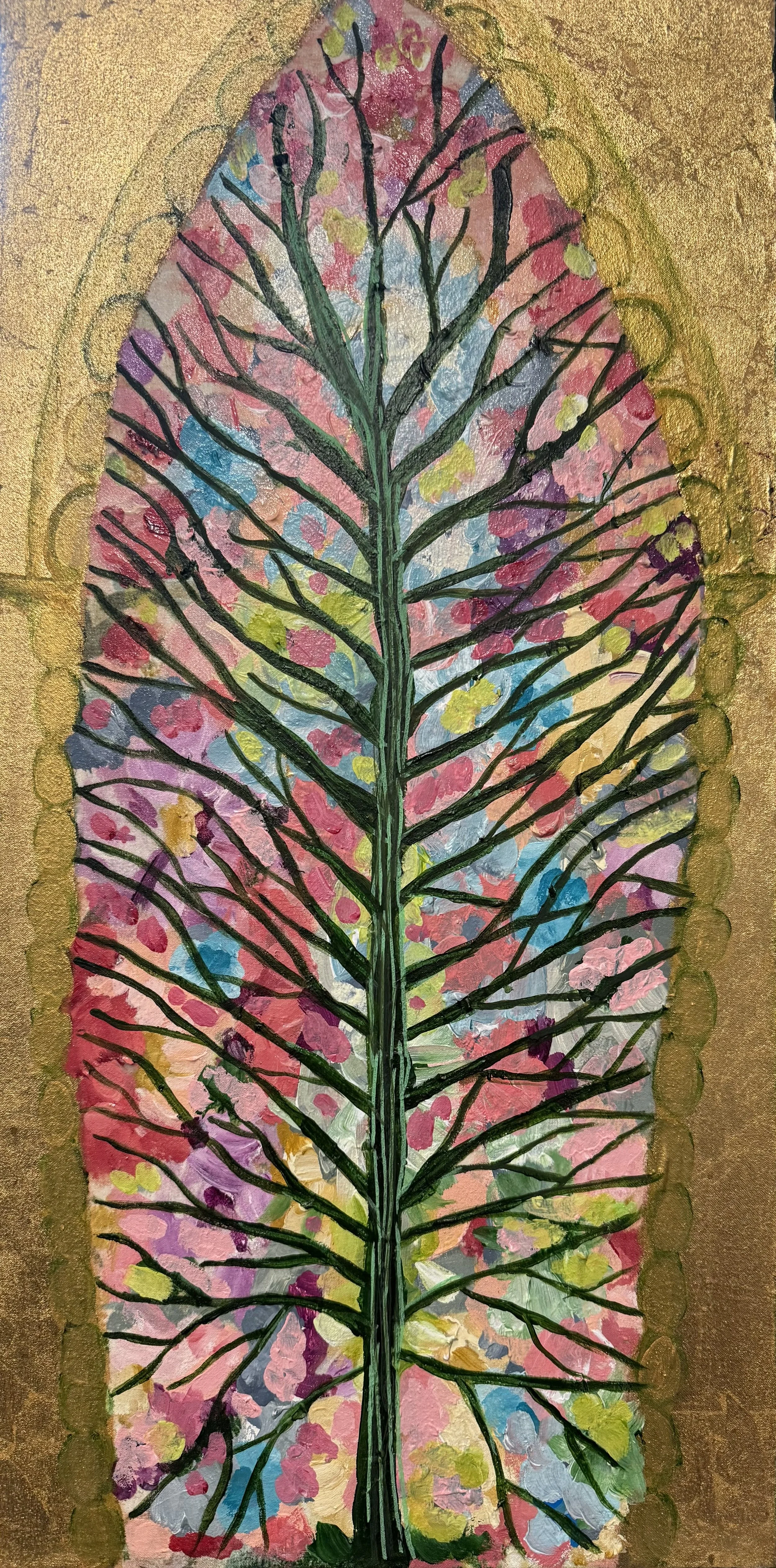 Spring Tree (green) Altarpiece 12 x 24