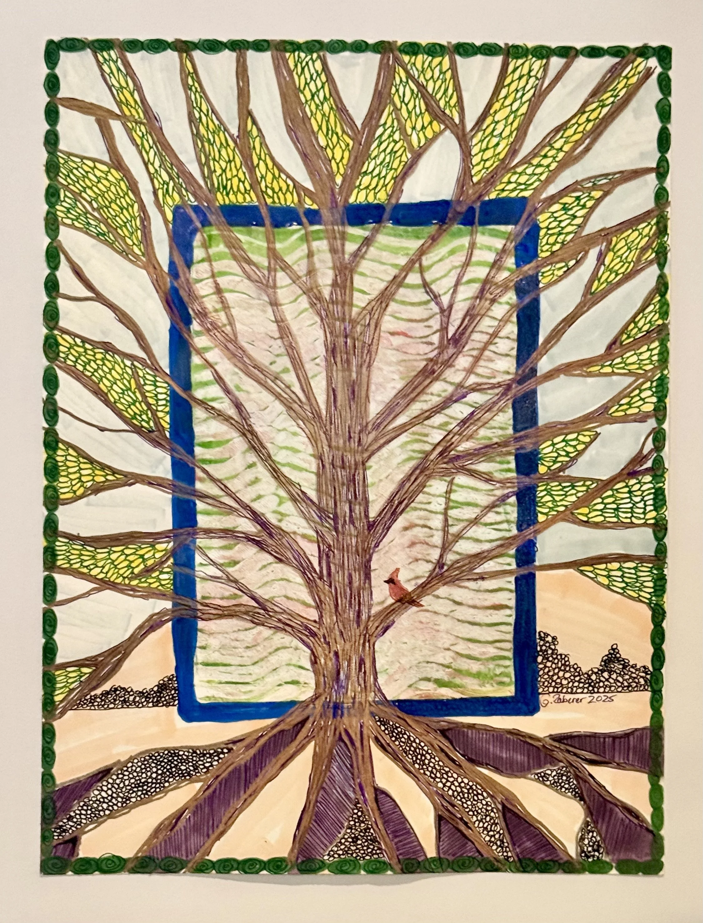Brown Tree of Life 11x14 framed 