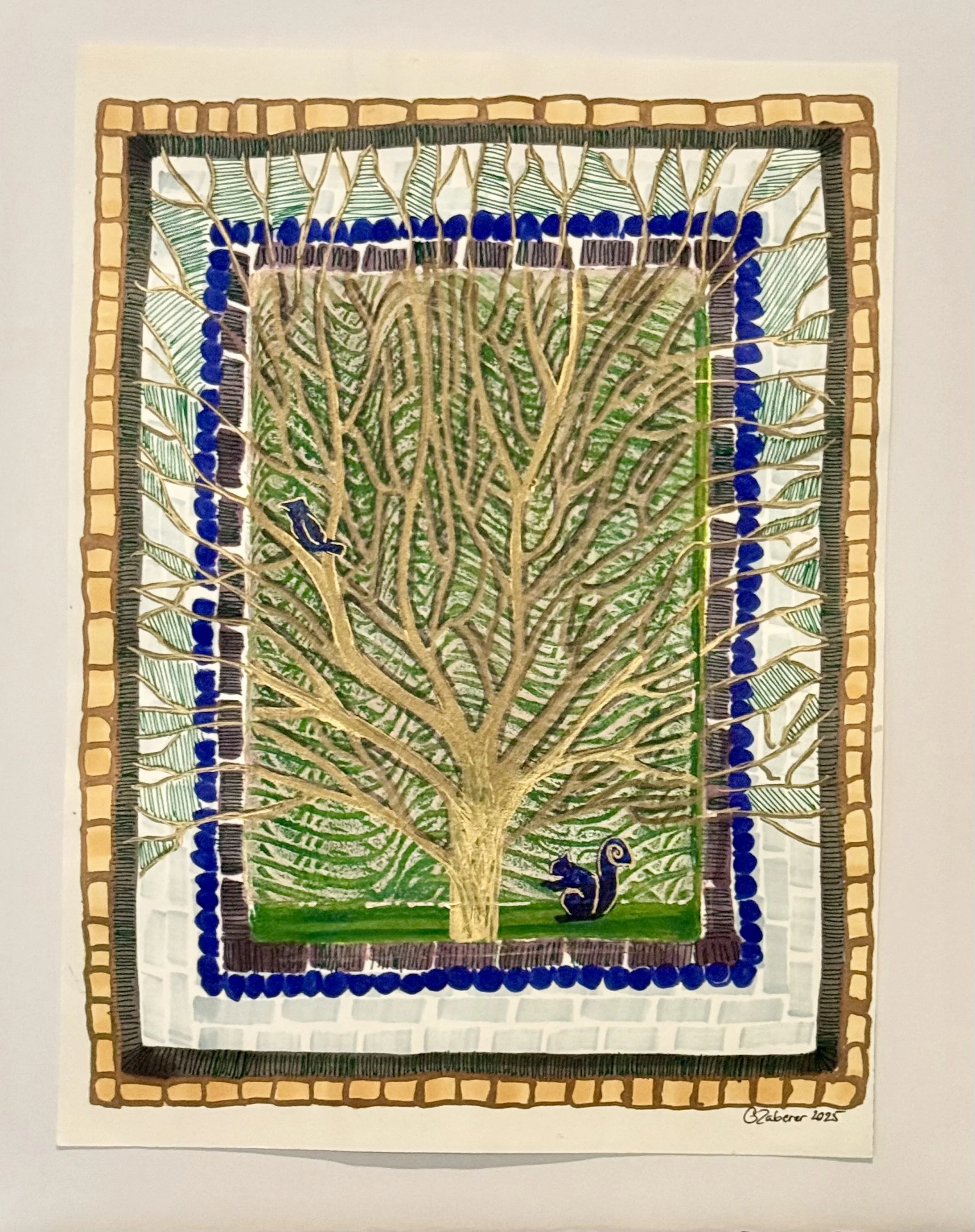 Gold Tree of Life #1 11 x 14 framed 